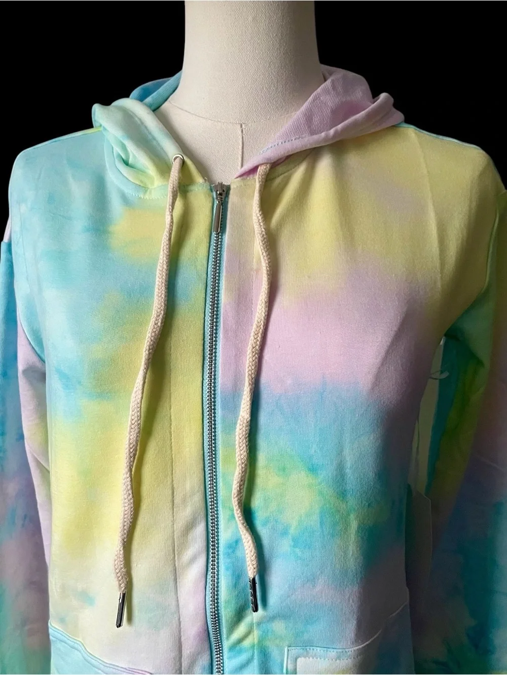 Rose Velvet Tie Dye Hoodie & Shorts Lounge Set NWT S–L